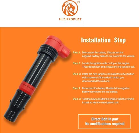 HIGH ENERGY IGNITION COIL F6T570 21171-1282 21171-0021 SET OF 1 COMPATIBLE WITH Kawasaki Ninja ZX-6R 2003-2018 ZX-6RR 2003-2006 in Saudi Arabia