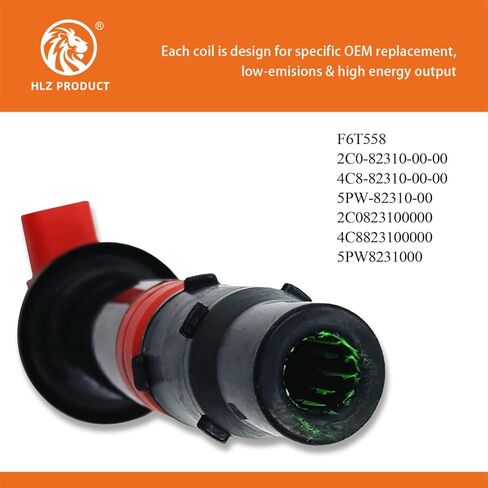 ملف إشعال عالي الطاقة F6T558 2C0823100000 4C8823100000 5PW8231000 مجموعة من 4 متوافقة مع Yamaha FZ1 FZS1 Vmax 1700 YZF-R1 YZF-R6 YZF-R6S MT-07 1WS R1 YZF-R1 محرك R6 RJ15 Bj FZ8 in Saudi Arabia