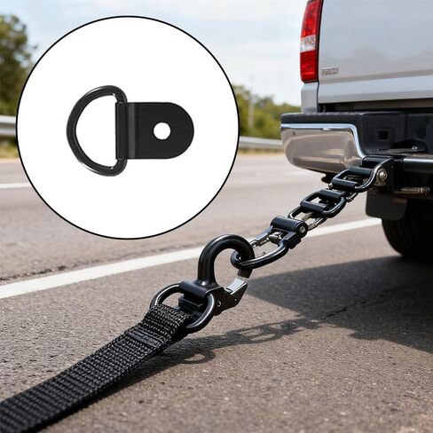 20 PCS D Ring Tie Down Anchor Black Heavy Duty D Ring Trailer Tie Downs for Truck, Trailer, Boat, Camper, Cargo Control & Surface Mount in Kuwait