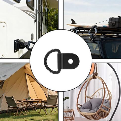 20 PCS D Ring Tie Down Anchor Black Heavy Duty D Ring Trailer Tie Downs for Truck, Trailer, Boat, Camper, Cargo Control & Surface Mount in Kuwait