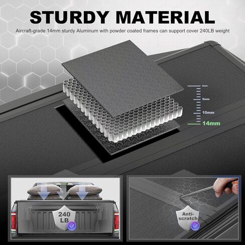 Hard 4-Fold Truck Bed Tonneau Cover Fits 2015-2026 Ford F-150 F150 Styleside 5.5FT (67INCH Quad Fold Aluminum Bed in Kuwait