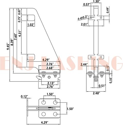 ENJ 2 حزمة من دعامات الرف الثابتة للمسار E، ملحقات المسار E للمقطورة المغلقة، ورشة العمل والجراج، الحد الأقصى للحمل 1800 رطل in Kuwait