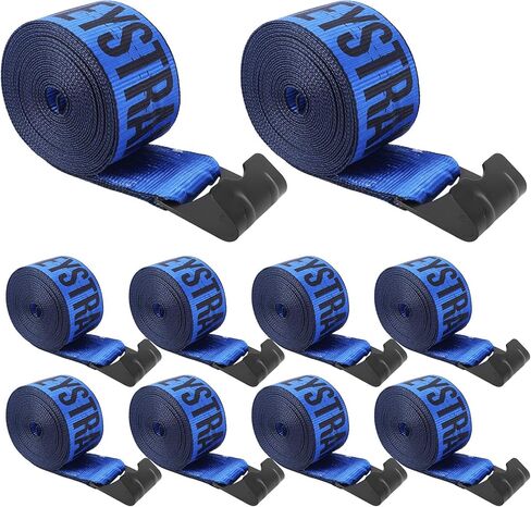 4 Inch Reflective Tie Down Straps 30 FT - Heavy Duty Flatbed Trailer Straps, 6000LB Working Load & 18000LB Break Strength, Orange Winch Straps for Truck Cargo Securement & Recovery (10-Pack) in Saudi Arabia