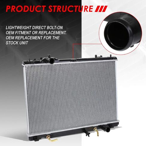 مشعاع Auto Dynasty متوافق مع 07-17 Lexus LS460 XF40 AT، DPI 13037 مشعاع تبريد بصف واحد على طراز المصنع، قلب من الألومنيوم in Saudi Arabia