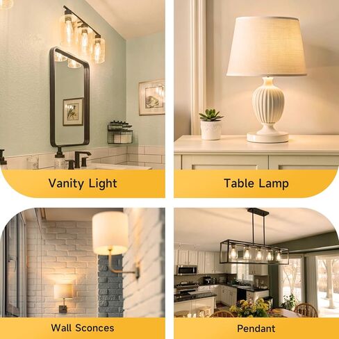 SHINESTAR 8-Pack G25 Globe Light Bulbs, Warm White 2700K, Dimmable, E26 LED Bulb 60 watt Equivalent, Vintage Light Bulbs for Vanity Mirror in Kuwait