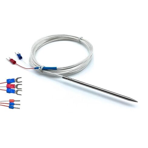 1Pcs NTCPT100PT1000 Class A Temperature Sensor 4X100mm Needle Tip Wire Shielded Cable 1-8m Meter Food Grade Stainless Steel SUS304(NTC-10K-cable5m) in Saudi Arabia
