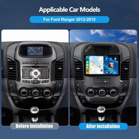 2G+64G Car Stereo Radio with Wireless CarPlay Android Auto for Ford Ranger 2012-2015 Android 13 Radio 9" Touch Screen Bluetooth Car Radio with GPS Navigation HiFi WiFi FM Head Unit with Backup Camera in Saudi Arabia