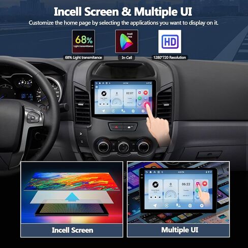 2G+64G Car Stereo Radio with Wireless CarPlay Android Auto for Ford Ranger 2012-2015 Android 13 Radio 9" Touch Screen Bluetooth Car Radio with GPS Navigation HiFi WiFi FM Head Unit with Backup Camera in Saudi Arabia