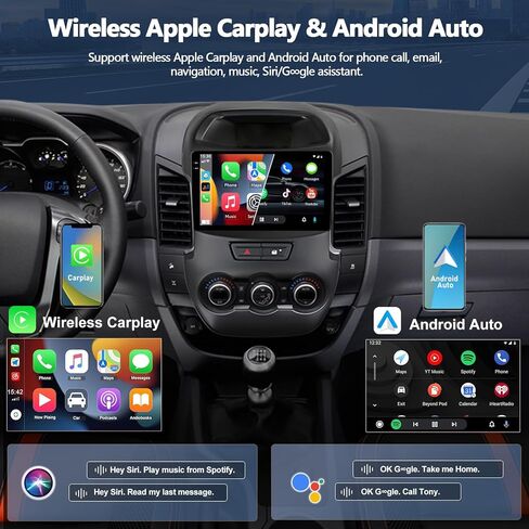 2G+64G Car Stereo Radio with Wireless CarPlay Android Auto for Ford Ranger 2012-2015 Android 13 Radio 9" Touch Screen Bluetooth Car Radio with GPS Navigation HiFi WiFi FM Head Unit with Backup Camera in Saudi Arabia