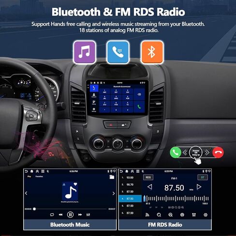 2G+64G Car Stereo Radio with Wireless CarPlay Android Auto for Ford Ranger 2012-2015 Android 13 Radio 9" Touch Screen Bluetooth Car Radio with GPS Navigation HiFi WiFi FM Head Unit with Backup Camera in Saudi Arabia