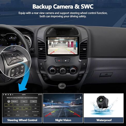 2G+64G Car Stereo Radio with Wireless CarPlay Android Auto for Ford Ranger 2012-2015 Android 13 Radio 9" Touch Screen Bluetooth Car Radio with GPS Navigation HiFi WiFi FM Head Unit with Backup Camera in Saudi Arabia