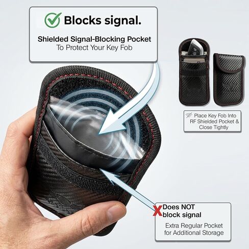 Premium Faraday Box with 2 Faraday Pouches for Car Keys - RFID Signal Blocking Box, Keyless Entry Key Fob Protector, Anti-Theft Signal Blocker for Car Security with PU Leather Design [Large Capacity] in Saudi Arabia