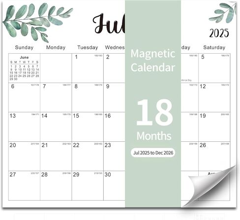 2025-2026 Magnetic Fridge Calendar 18 Monthly Magnetic Calendar for Refrigerator 2025-2026 Wall Calendar Planner Runs from July 2025 Until December 2026 Easy Organizing Markers Tearable (Nature) in Saudi Arabia