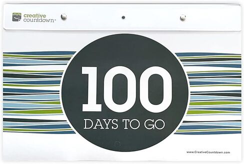 100 day Event, Goal and Occasion Count Down 11.5"x17.5" Stripe Design Tear Off Countdown Calendar Extra Large Wall Unit - perfect for Office, event, corporate and door gifts in Saudi Arabia