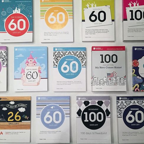 100 day Event, Goal and Occasion Count Down 11.5"x17.5" Stripe Design Tear Off Countdown Calendar Extra Large Wall Unit - perfect for Office, event, corporate and door gifts in Saudi Arabia