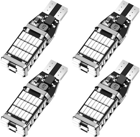 4 PCS LED Reverse Lights, T15 45SMD-4014 Chipsets Backup Light Error Free Turn Signal Bulbs, Non Polarity 6500K Super Bright Brake Light Bulb Replacement, Car Accessories (White) in Saudi Arabia