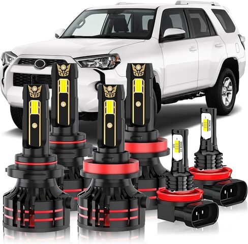 Upgraded Light Bulbs Kit Compatible For 2010-2025 Toyota 4Runner (SR5 / SR5 Premium) Model, 6000K White Plug-and-Play Super Bright Lights Bulbs - 6Pack in Kuwait