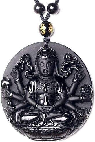 القلائد النسائية القلائد الرجالية رائعة نقية حجر سبج طبيعي قوانيين كوان يين بوديساتفا بوذا تمثال قلادة قلادة الرجال أو النساء in Kuwait