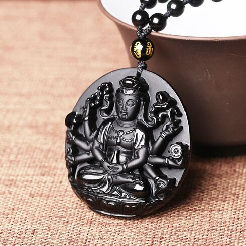 القلائد النسائية القلائد الرجالية رائعة نقية حجر سبج طبيعي قوانيين كوان يين بوديساتفا بوذا تمثال قلادة قلادة الرجال أو النساء in Kuwait