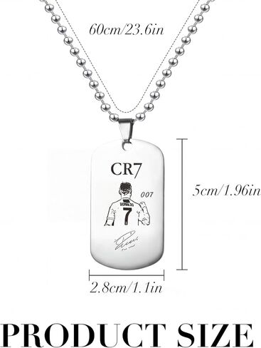 Number 7 Soccer Star Necklace World Cup Chain No.7 Football Star Tag Pendant 2026 for Men Women Sports Jewelry Gift for Football Fans Design 007 Accessories Merchandise in Kuwait