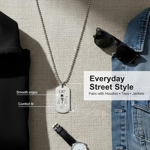 Number 7 Soccer Star Necklace World Cup Chain No.7 Football Star Tag Pendant 2026 for Men Women Sports Jewelry Gift for Football Fans Design 007 Accessories Merchandise in Kuwait