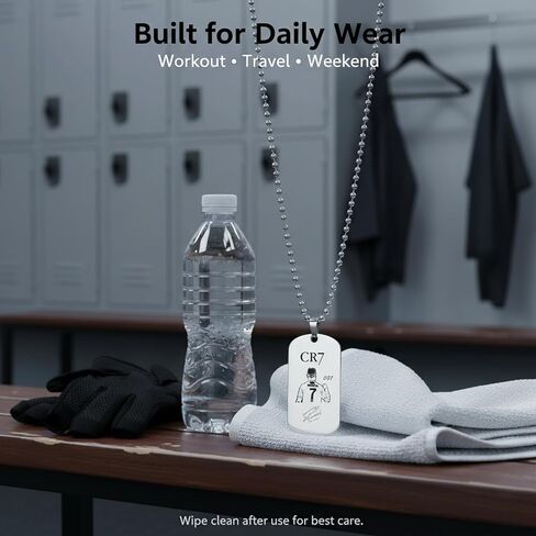 Number 7 Soccer Star Necklace World Cup Chain No.7 Football Star Tag Pendant 2026 for Men Women Sports Jewelry Gift for Football Fans Design 007 Accessories Merchandise in Kuwait