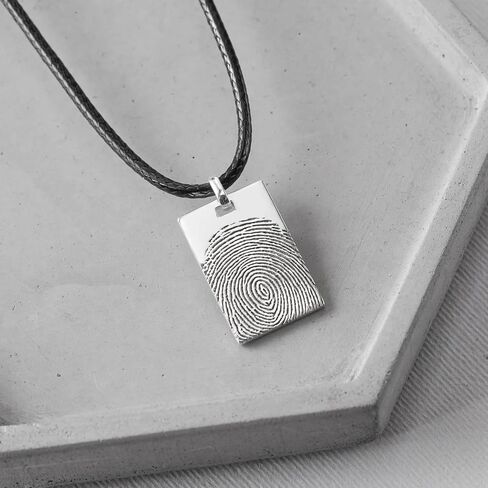 Fingerprint Necklace For Men, Thumbprint Jewelry For Men, Memorial Gift, Loss Of Dad Gift, Gift For Him, Necklace For Men in Saudi Arabia