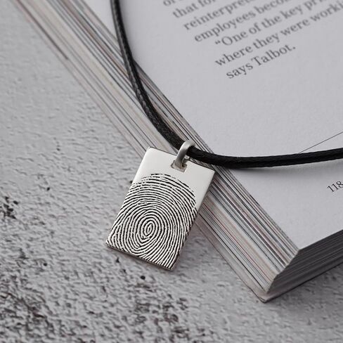 Fingerprint Necklace For Men, Thumbprint Jewelry For Men, Memorial Gift, Loss Of Dad Gift, Gift For Him, Necklace For Men in Saudi Arabia