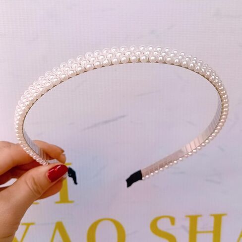 4 قطع عصابات رأس الزفاف للنساء عصابات رأس معدنية لامعة غير قابلة للانزلاق عصابة رأس مفردة مزدوجة من اللؤلؤ طوق شعر العروس وحفلات الزفاف وحفلات العازبة وإكسسوارات الشعر in Kuwait