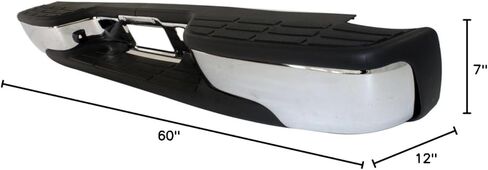 MBI AUTO - Steel Chrome, Rear Step Bumper Assembly Compatible with Stepside 1999-2004 Chevy Silverado & 1999-2005 GMC Sierra 1500, GM1103123 in Kuwait