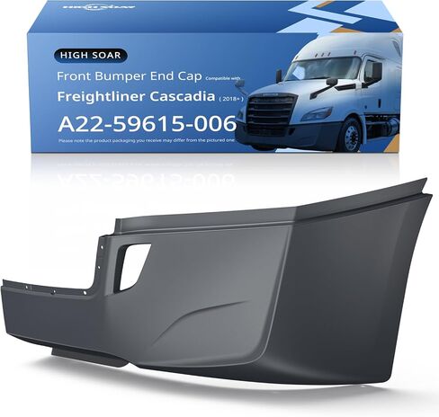 تعزيز نهاية المصد المرتفع المتوافق مع Freightliner Cascadia 2018+ غطاء المصد الأمامي تعزيز دعم المصد الداخلي مع ملحقات الشاحنة المقطوعة بضوء الضباب، جانب الراكب الأيمن in Kuwait