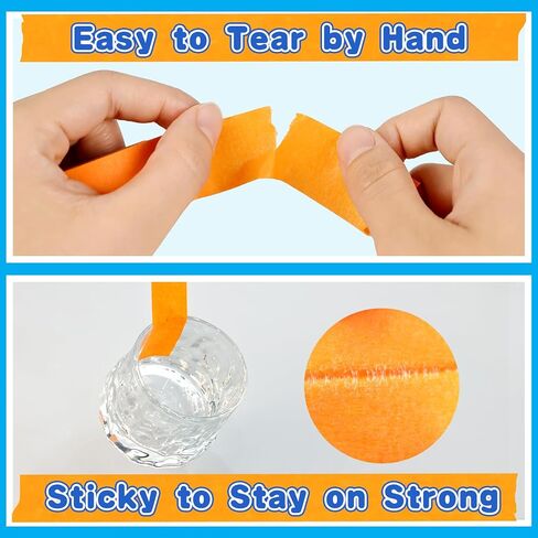 Colored Masking Tape 1 inch Wide - 12 Rolls 512' x 1'' Paper Tape - Vibrant, Adhesive, No Residue - Rainbow Colored Painters Tape for Art, Crafts, DIY, Labeling, Coding & Room Decoration in Kuwait