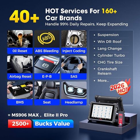 Autel MaxiSys MS906 PRO Scanner, 2026 MS906Pro Same as MS906MAX, Top ECU Elite 2.0 of MS906BT MP900BT MP900 MS908S, Bidirectional 3K+ Test, OE All Sys, CAN FD DoIP, 36+ Service, AutoScan 2.0 in Saudi Arabia
