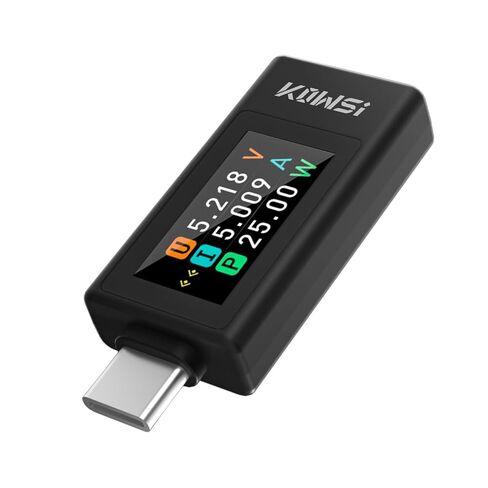 KWS-2303C USB C Tester Power Meter, 4-30V 0-8A Type-C Tester Digital Multimeter, Power Voltage and Current Tester Meter, Power Bank Capacity Voltmeter USB Cable Charger Detector (Black) in Kuwait