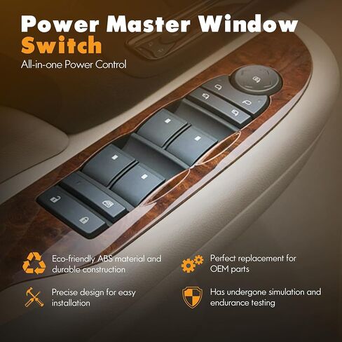 20835553 Front Driver Side Power Window Switch and Door Lock with Folding Mirror Switch Fit for 2007-2014 Chevy Silverado Suburban Tahoe Avalanche, GMC Sierra Yukon YukonXL, Cadillac Escalade#15093440 in Kuwait