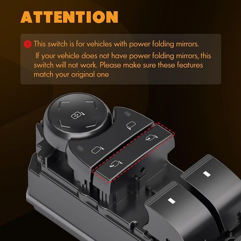 20835553 Front Driver Side Power Window Switch and Door Lock with Folding Mirror Switch Fit for 2007-2014 Chevy Silverado Suburban Tahoe Avalanche, GMC Sierra Yukon YukonXL, Cadillac Escalade#15093440 in Kuwait