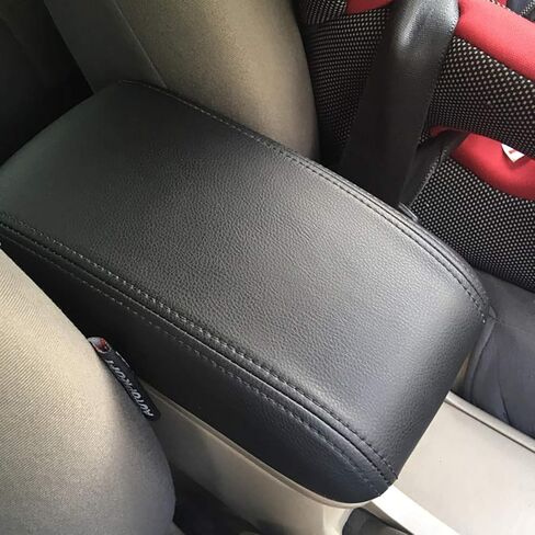 غطاء وحدة التحكم المركزية للسيارة Hyundai Creta ix25 2015 2016 2017-2019، غطاء مسند ذراع السيارة من جلد البولي يوريثان غطاء حماية صندوق وحدة التحكم المركزية (أسود) in Kuwait