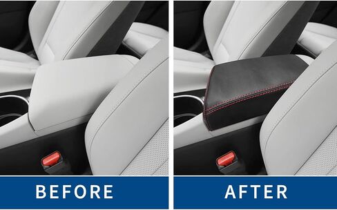 Compatible with Center Console Armrest Cover for Hyundai Elantra 2021-2025 Automatic Brake, Leather Arm Rest Storage Box Lids Cushion Protector Pad in Kuwait
