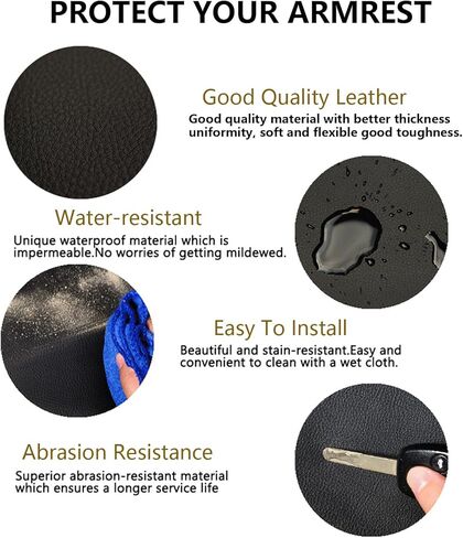 Compatible with Center Console Armrest Cover for Hyundai Elantra 2021-2025 Automatic Brake, Leather Arm Rest Storage Box Lids Cushion Protector Pad in Kuwait