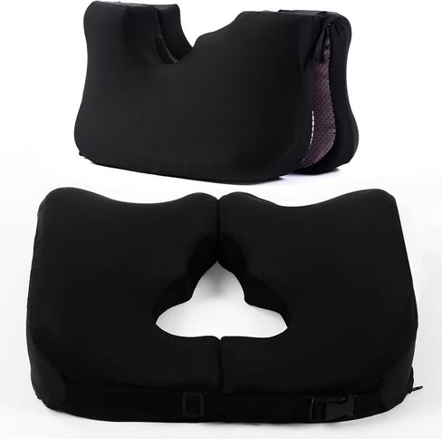 Tinideya Memory Foam Bed Sore Cushions for Butt with Straps Doughnut Pillow Bedsore Pressure Relief Pillow for Sleeping and Sitting, Cushion for Bed Sores on Buttocks, T Shaped Opening Tailbone in Saudi Arabia