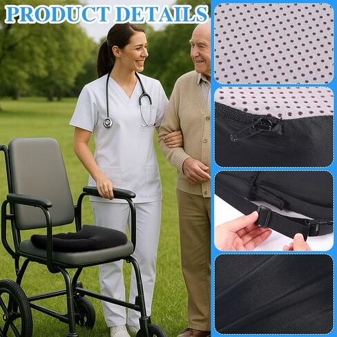 Tinideya Memory Foam Bed Sore Cushions for Butt with Straps Doughnut Pillow Bedsore Pressure Relief Pillow for Sleeping and Sitting, Cushion for Bed Sores on Buttocks, T Shaped Opening Tailbone in Saudi Arabia