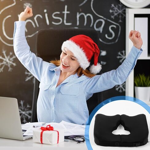 Tinideya Memory Foam Bed Sore Cushions for Butt with Straps Doughnut Pillow Bedsore Pressure Relief Pillow for Sleeping and Sitting, Cushion for Bed Sores on Buttocks, T Shaped Opening Tailbone in Saudi Arabia
