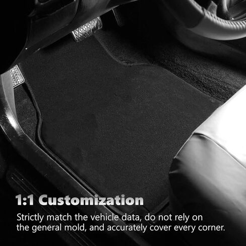 Mythoria Car Floor Mats Full Set Fit for Mercedes-Benz W212 E-Class 2012 2013 2014 2015 2016 | Black, Velour Carpet | Waterproof, with Anti-Slip Backing in Kuwait