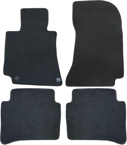 Mythoria Car Floor Mats Full Set Fit for Mercedes-Benz W212 E-Class 2012 2013 2014 2015 2016 | Black, Velour Carpet | Waterproof, with Anti-Slip Backing in Kuwait