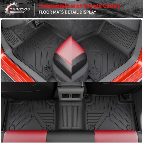 سجادات أرضية متوافقة مع 2025 2026 Toyota Camry (تشمل الهجين) سجادة البضائع وبطانة البضائع وغطاء المقعد الخلفي حامي جميع ملحقات كامري الطقس (سجادات الأرضية + سجادة صندوق السيارة + سجادات مسند الظهر) in Kuwait