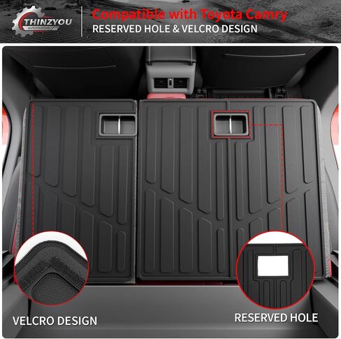 سجادات أرضية متوافقة مع 2025 2026 Toyota Camry (تشمل الهجين) سجادة البضائع وبطانة البضائع وغطاء المقعد الخلفي حامي جميع ملحقات كامري الطقس (سجادات الأرضية + سجادة صندوق السيارة + سجادات مسند الظهر) in Kuwait