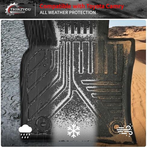 سجادات أرضية متوافقة مع 2025 2026 Toyota Camry (تشمل الهجين) سجادة البضائع وبطانة البضائع وغطاء المقعد الخلفي حامي جميع ملحقات كامري الطقس (سجادات الأرضية + سجادة صندوق السيارة + سجادات مسند الظهر) in Kuwait