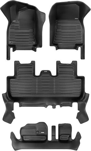 TuxMat - for Tesla Model Y 7-Seater 2020-2025 Models - Custom Car Mats - Maximum Coverage, All Weather, Laser Measured - This Full Set Includes 1st, 2nd and 3rd Rows in Saudi Arabia