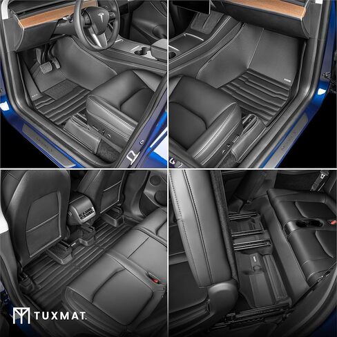 TuxMat - for Tesla Model Y 7-Seater 2020-2025 Models - Custom Car Mats - Maximum Coverage, All Weather, Laser Measured - This Full Set Includes 1st, 2nd and 3rd Rows in Saudi Arabia