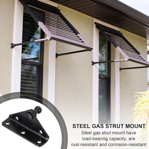uxcell 5.08mm Ball Stud Mounting Bracket,L-Type Mounts Steel Gas Strut Mount Universal Spring Lift Strut for Gas Shock Spring Strut Lift Support Prop,2Pcs Black in Saudi Arabia